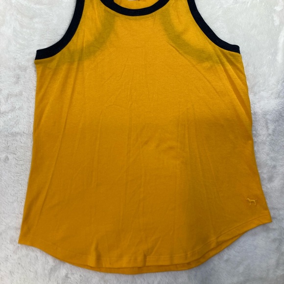 VS PINK yellow tank top racerback medium new without tags - Picture 4 of 4